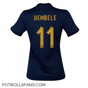 Frankrike Ousmane Dembele #11 Replika Hemmatröja Damer VM 2022 Kortärmad